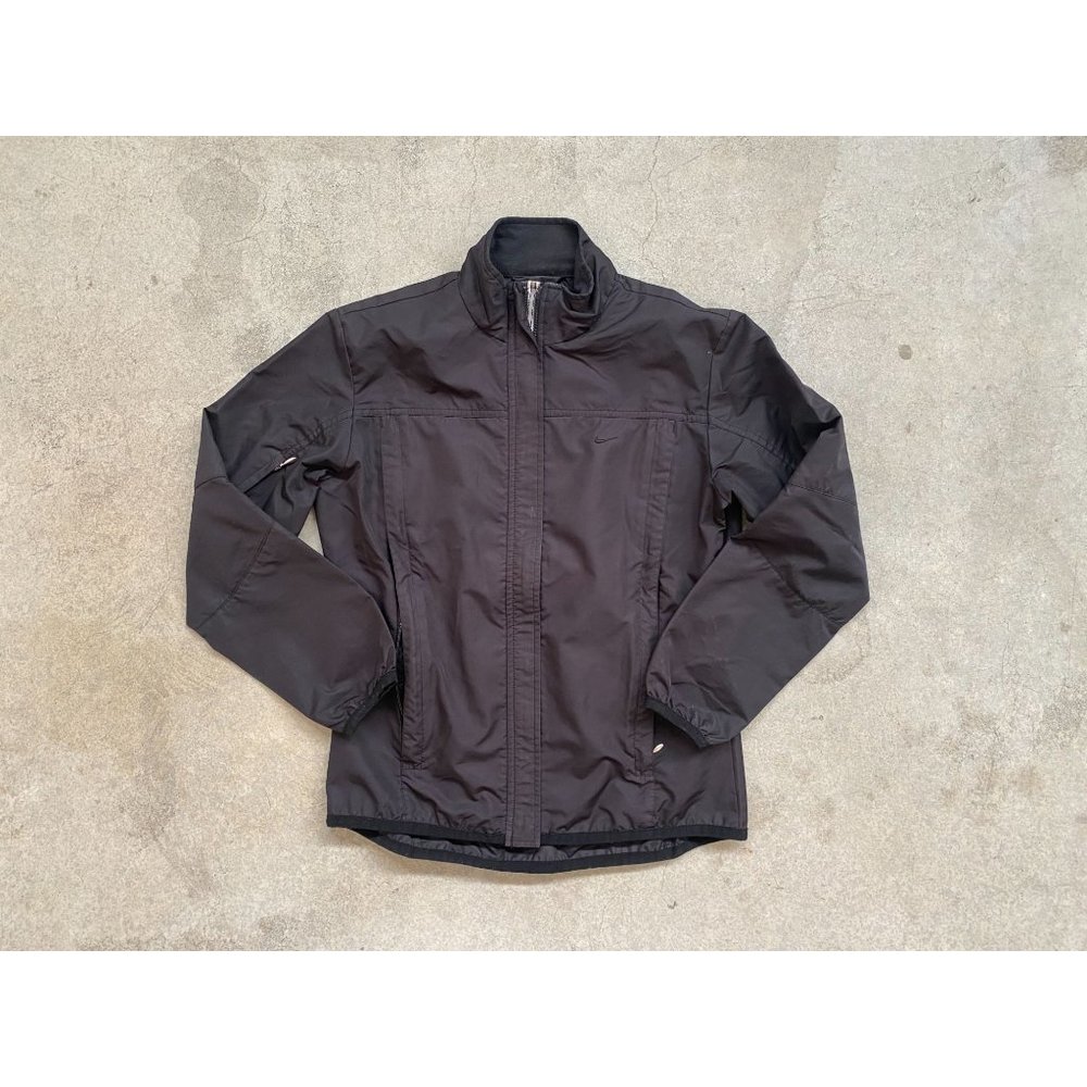 Women's Nike Gray Tag Black Windbreaker Jacket Size XS